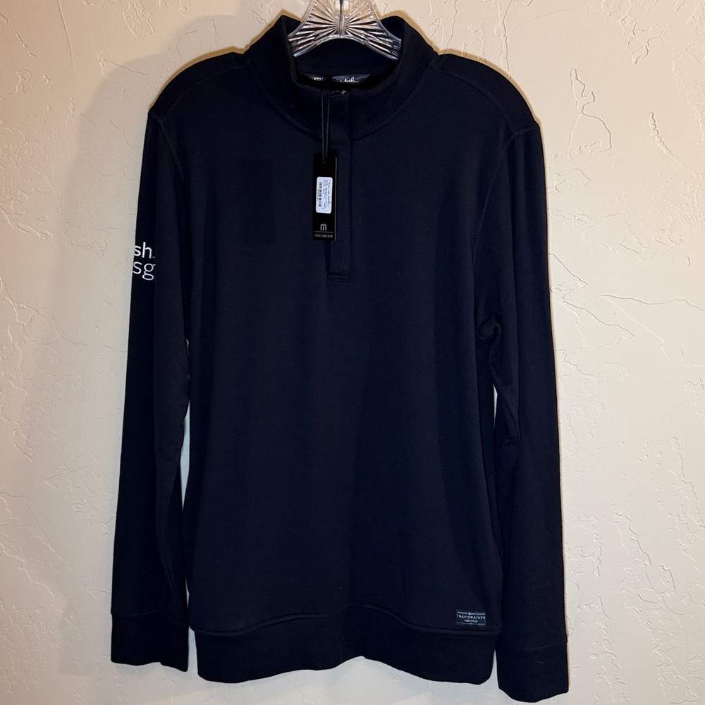 NWT - Branded Travis Mathew Black 1/4 Zip Newport Fleece - Small
